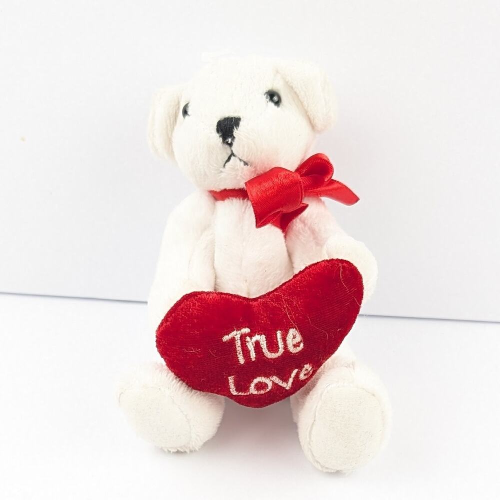 burton + Burton 2008 Jointed Valentine Bear-True Love Heart Pillow-6 Inches Tall